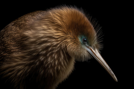 North Island Brown Kiwi, Apteryx mantelli. Generative AIの素材