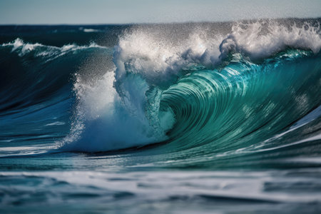 Ocean Wave in Blue. Generative AIの素材