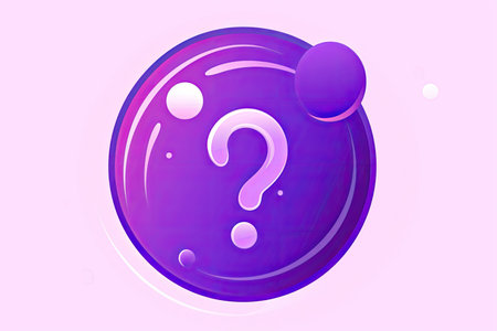 Purple illustration bubble conversation symbol with a question mark is appropriate for landing pages, hero pages, and online drawings. Generative AIの素材