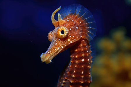 Seahorse of the Mediterranean, Hippocampus guttulatus. Generative AIの素材