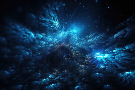 Sparkle shinny blue star particle motion on black background, starlight nebula in galaxy at universe Space background. This image furnished by NASA. Generative AIの素材