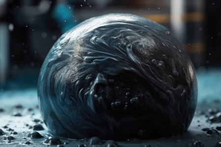 soapy air. Close up. the color black vibrant hues. an angle. an excellent resolution. replica of an unidentified planet. entertainment for children. Scientific fiction. Generative AIの素材