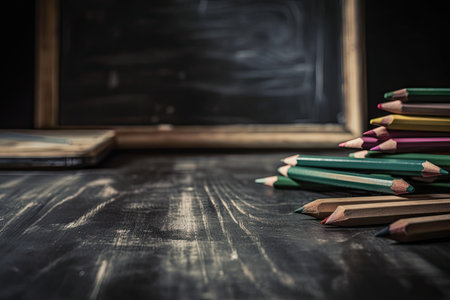 Classroom empty chalkboard. Generative AIの素材