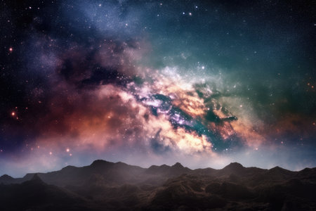 Milky way galaxy with stars and space dust in the universe. Generative AIの素材