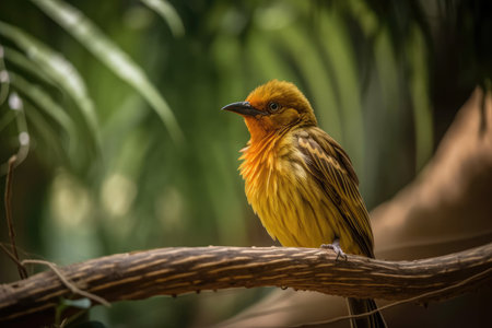 The Weaver Bird on a branch. Generative AIの素材