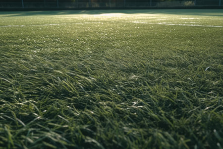 pristine, deserted football field. Generative AIの素材