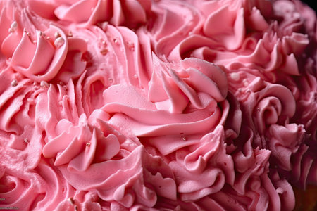 Pink frosting with a close up texture. Generative AIの素材