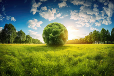 Earth is a green planet. Generative AIの素材