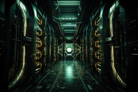 imaginative dark green futuristic energy backdrop wallpaper design texture abstract background rocket. Generative AIの素材