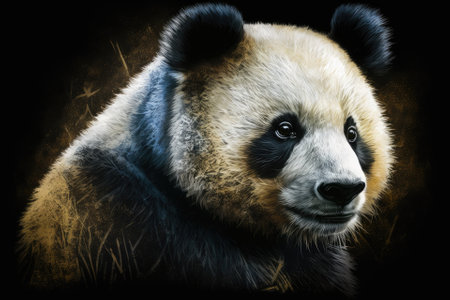 Portrait of a wild animal in the style of a panda bearの素材