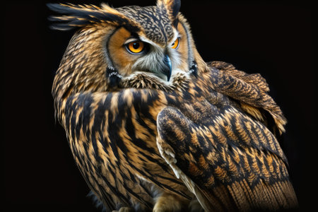 The Indian eagle owl is also called the Bengal eagle owl (Bubo bengalensis). Animal from the wildの素材