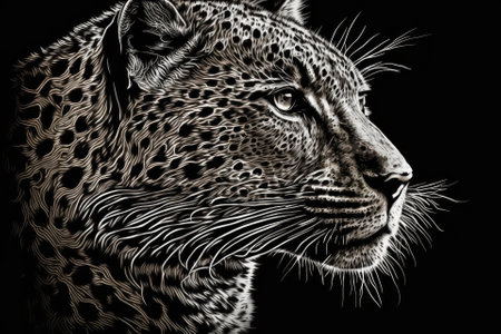 The svelte outline of a leopard or pantherの素材