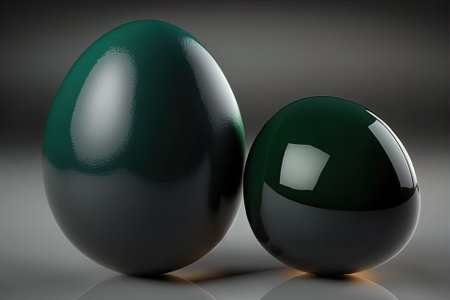 For Easter, use a dark green chicken egg. Volumetric and realistic eggsの素材