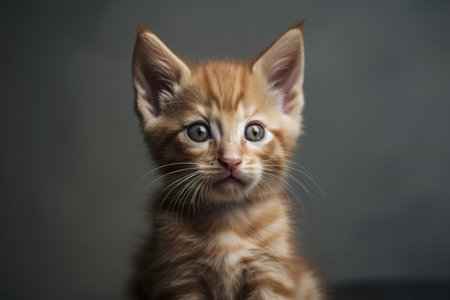 young, adorable ginger kitten imageの素材