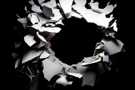 White paper with a black holeの素材