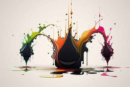 a collection of oil splatters on a white backgroundの素材