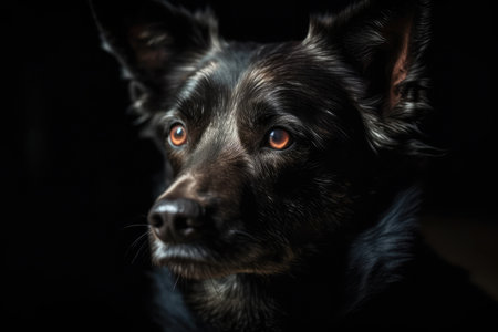 home photo of a black dogの素材