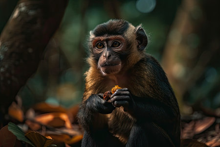 An island teeming with monkeysの素材