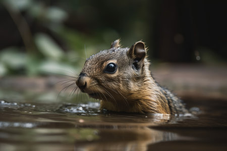Squirrel on the concreteの素材