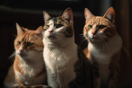 A family of adorable catsの素材