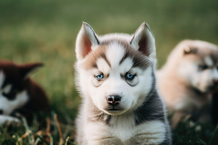 Puppies of the Siberian Huskyの素材