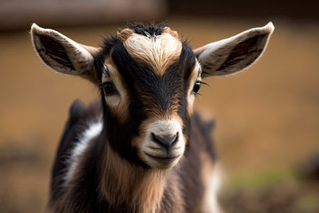 A picture of a young goat that is very cuteの素材