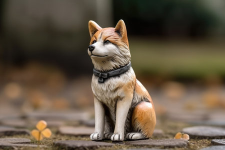 Adorable statue of Shiba Inui. Generative AIの素材