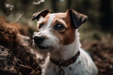 Jack russell terrier is a small model dogの素材
