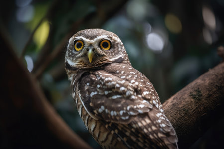 Lovely Spotted owlet in Kerala, Indiaの素材