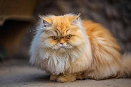 Yellow cat with furの素材
