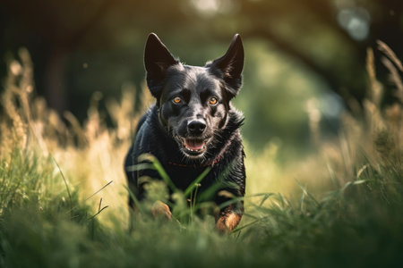 This dog is on the prowl and prepared to huntの素材