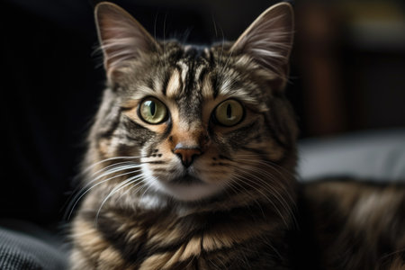 The house cat, Jazmine, was sitting on the couchの素材