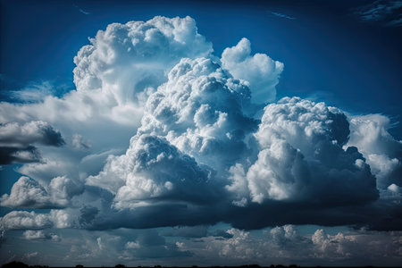 The clouds and the huge blue skyの素材