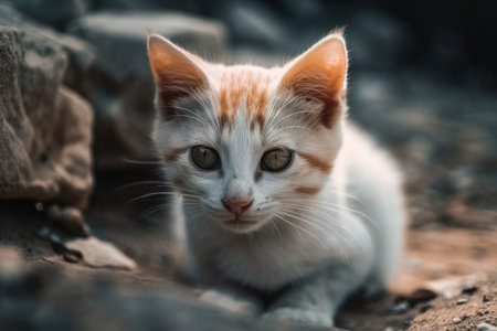 The kitten is playingの素材