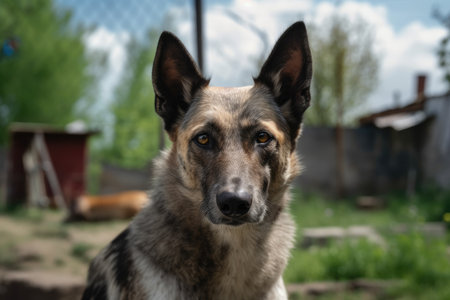 village dog, a serbian rural villageの素材