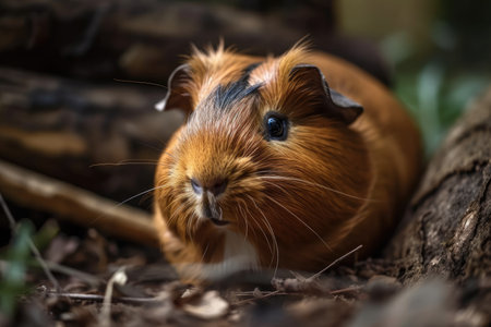 A cute pet is a guinea pig. Generative AIの素材
