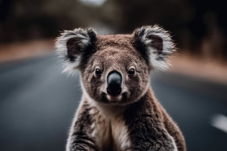 Koala on the road is adorableの素材