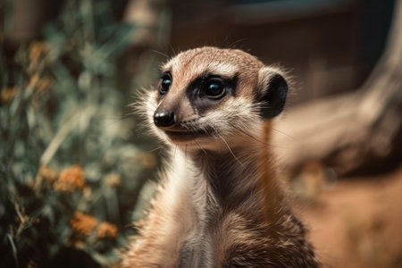 a picture of a young meerkatの素材