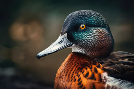Anas Clypeata Spatula Clypeata, A Male Northern Shoveler. Generative AIの素材