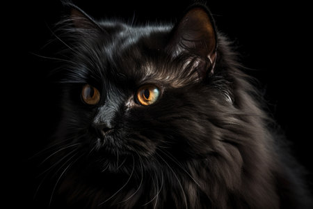 A black cat observingの素材