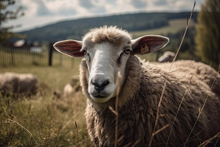 A bell equipped sheepの素材