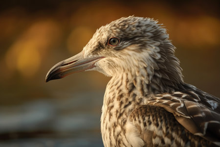First winter for a young herring gull. Generative AIの素材