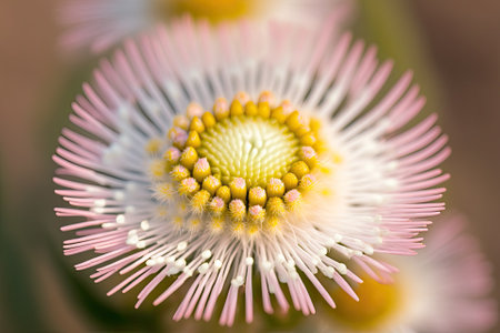 Mexican fleabane, pink soft color macro photography (Perapera yomena, Erigeron karvinskianus)の素材