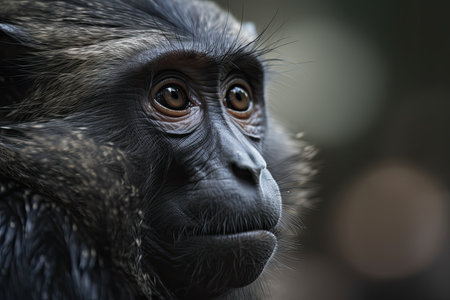 a close up of a monkeyの素材