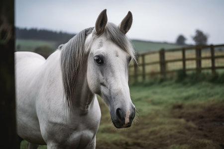 a picture of a gray horse. Generative AIの素材