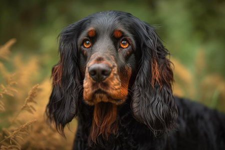 Young Gordon Setter Dog Portraitの素材