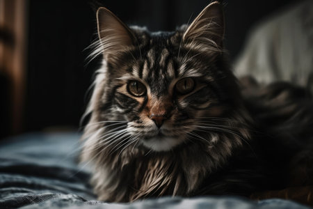 feline on bedの素材