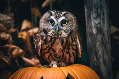 owl background for Halloweenの素材
