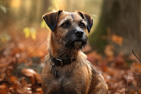 picture dog Border Terrier girl fallの素材