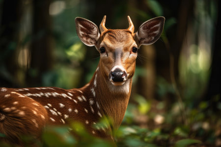 Spotted Deer, Photographed In Marior, Kerala, Indiaの素材